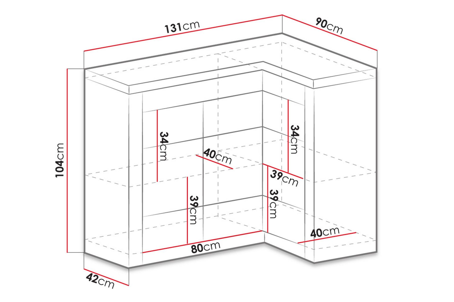Indianapolis Skjenk 131x42x104 cm - Brun - Oppbevaring - Oppbevaringsmøbler - Sideboard & skjenker
