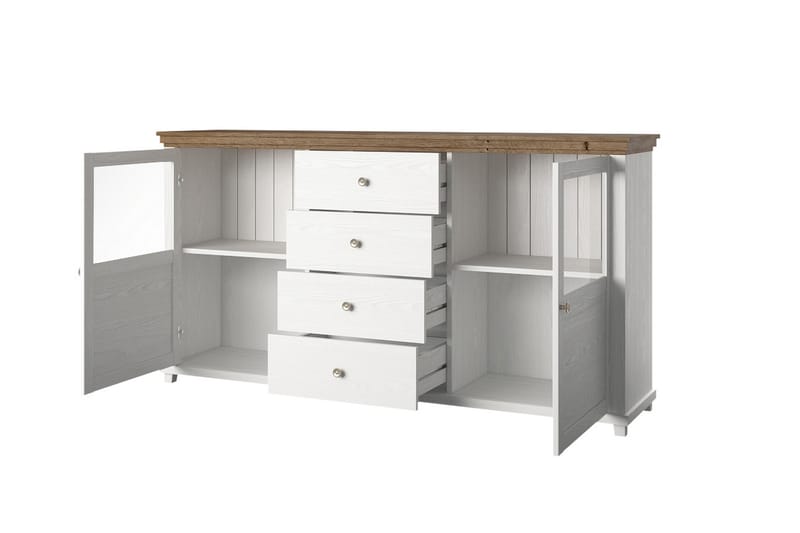 Ivreri Sideboard 42x181 cm - Hvit/Natur - Oppbevaring - Oppbevaringsmøbler - Sideboard & skjenker