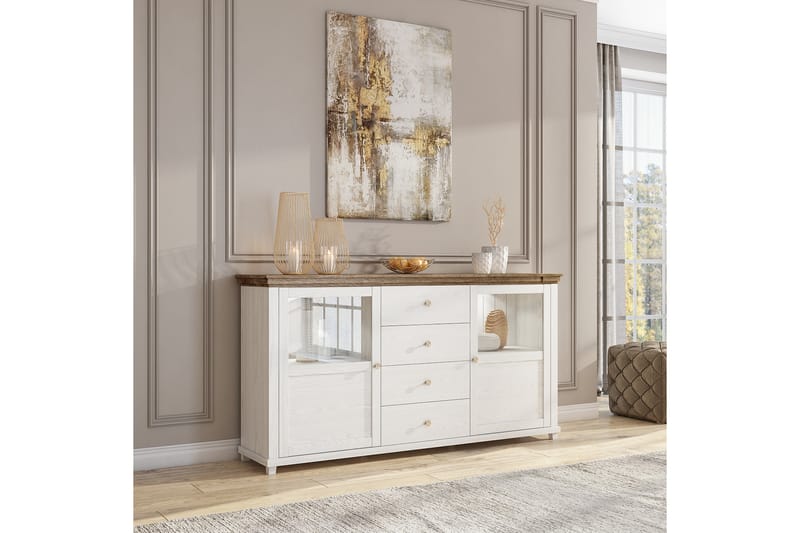 Ivreri Sideboard 42x181 cm - Hvit/Natur - Oppbevaring - Oppbevaringsmøbler - Sideboard & skjenker