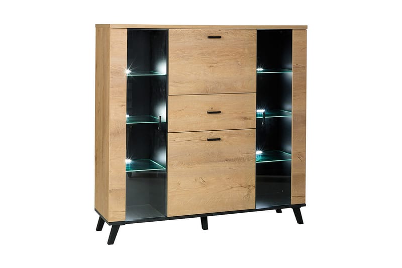 John Skjenk 131x40x131 cm - Beige / Svart / Brun - Sideboard & skjenker