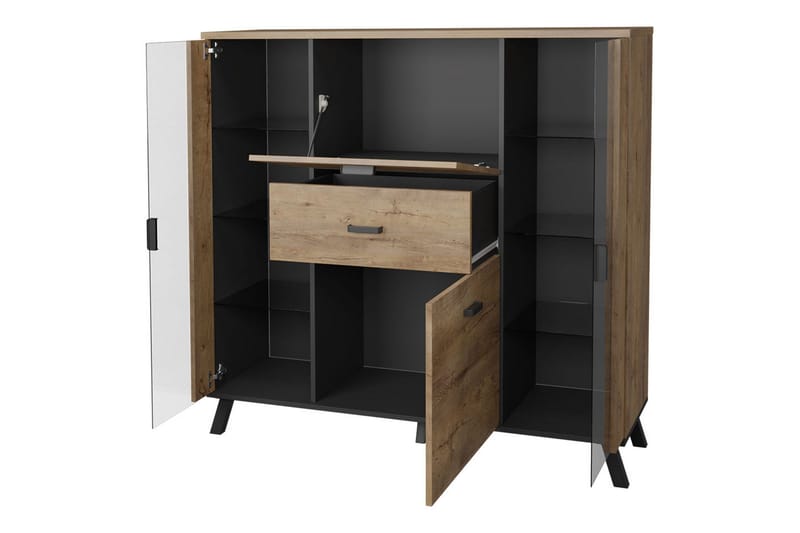 John Skjenk 131x40x131 cm - Beige / Svart / Brun - Oppbevaring - Oppbevaringsmøbler - Sideboard & skjenker