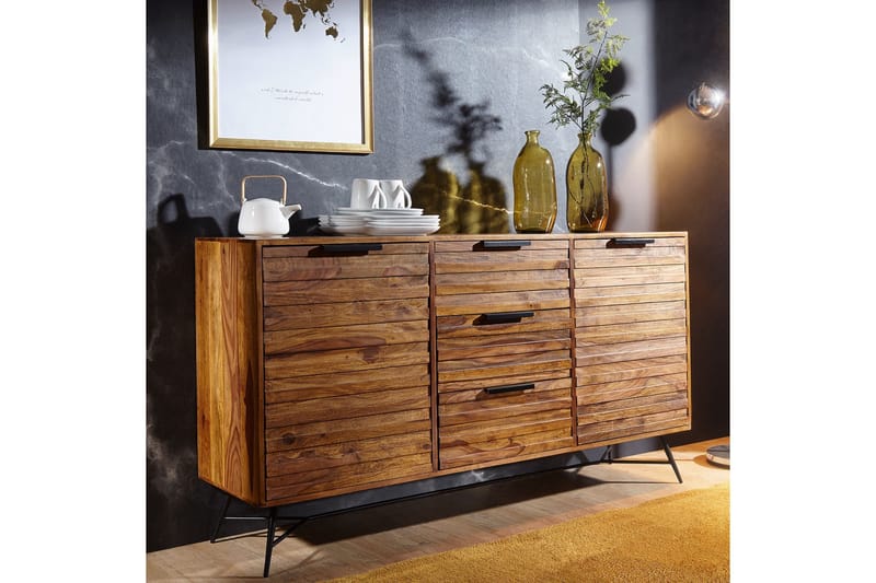 Kimbal Skjenk 160x40 cm i Tre med Metallben - Brun - Oppbevaring - Oppbevaringsmøbler - Sideboard & skjenker