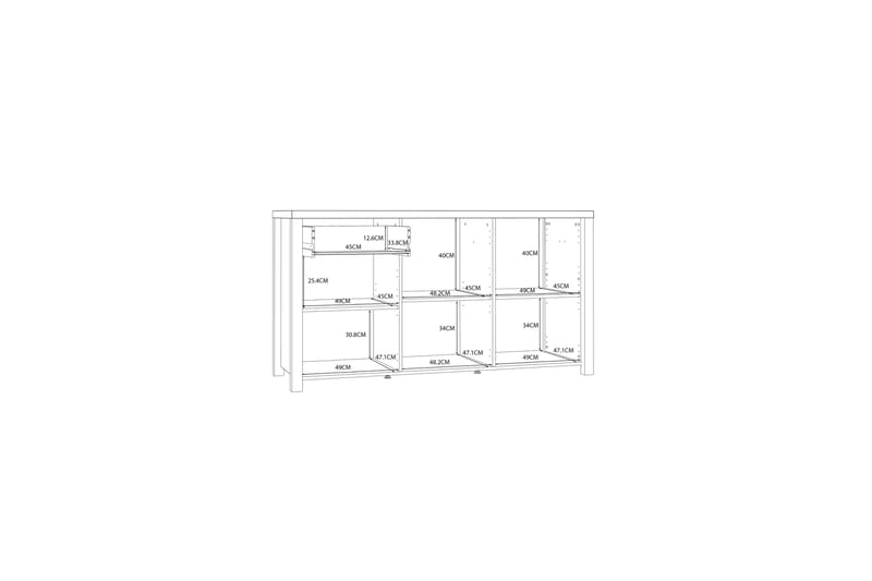 Konitsa Sideboard 52x160 cm - Brun/Svart - Oppbevaring - Oppbevaringsmøbler - Sideboard & skjenker