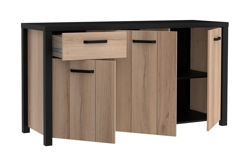 Konitsa Sideboard 52x160 cm - Brun/Svart - Oppbevaring - Oppbevaringsmøbler - Sideboard & skjenker