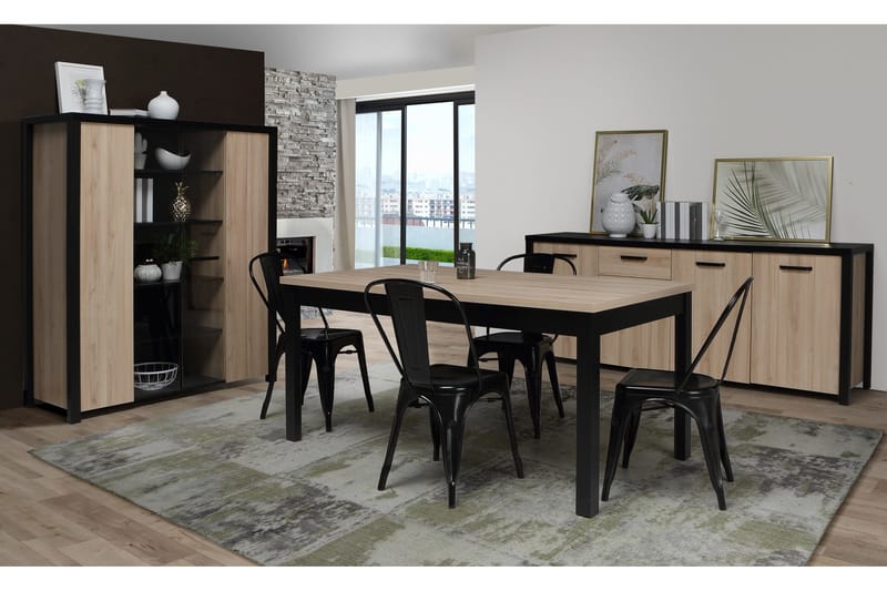 Konitsa Sideboard 52x160 cm - Brun/Svart - Oppbevaring - Oppbevaringsmøbler - Sideboard & skjenker