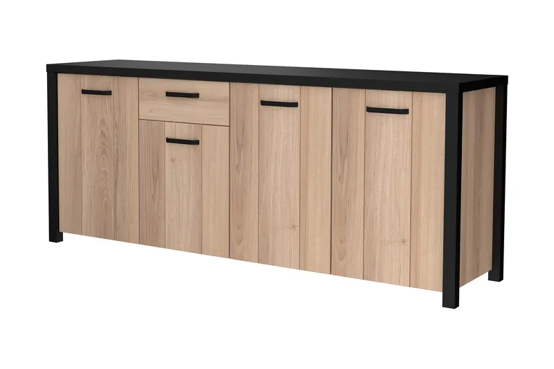 Konitsa Sideboard 52x210 cm - Brun/Svart - Oppbevaring - Oppbevaringsmøbler - Sideboard & skjenker