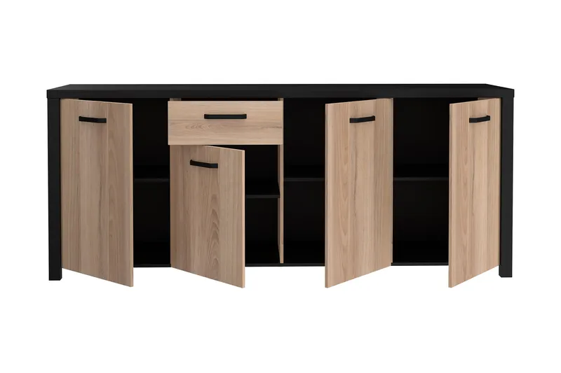 Konitsa Sideboard 52x210 cm - Brun/Svart - Oppbevaring - Oppbevaringsmøbler - Sideboard & skjenker