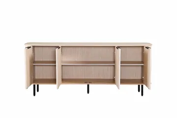Kopparbo Ribbet Skjenk med Oppbevaring - Hvitlasert / Lys Eik / Tre - Oppbevaring - Oppbevaringsmøbler - Sideboard & skjenker