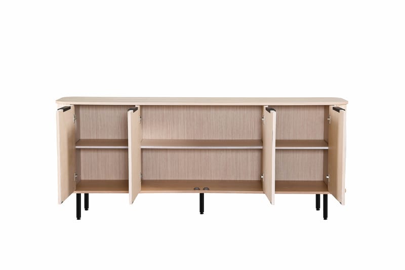 Kopparbo Ribbet Skjenk med Oppbevaring - Hvitlasert / Lys Eik / Tre - Oppbevaring - Oppbevaringsmøbler - Sideboard & skjenker