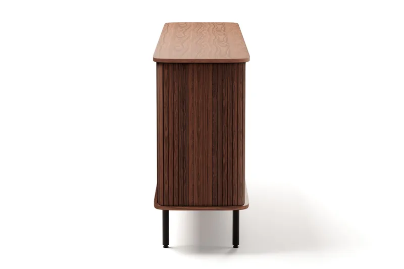 Kopparbo ribbet skjenk med oppbevaring - Mørkebrunt / Valnøtt / Tre - Oppbevaring - Oppbevaringsmøbler - Sideboard & skjenker