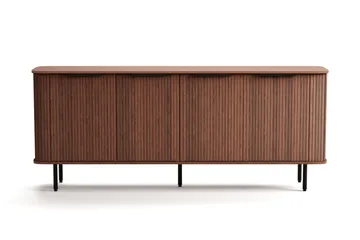 Kopparbo ribbet skjenk med oppbevaring - Mørkebrunt / Valnøtt / Tre - Oppbevaring - Oppbevaringsmøbler - Sideboard & skjenker