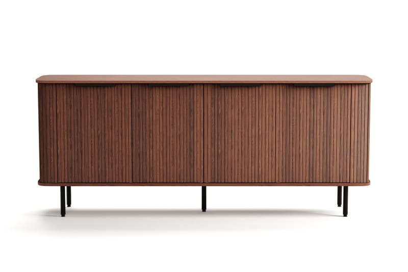 Kopparbo ribbet skjenk med oppbevaring - Mørkebrunt / Valnøtt / Tre - Oppbevaring - Oppbevaringsmøbler - Sideboard & skjenker