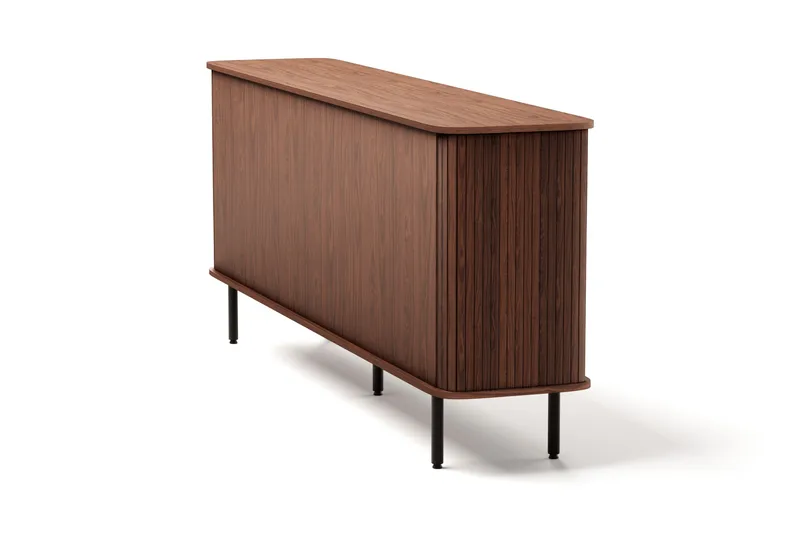 Kopparbo ribbet skjenk med oppbevaring - Mørkebrunt / Valnøtt / Tre - Oppbevaring - Oppbevaringsmøbler - Sideboard & skjenker
