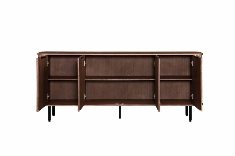 Kopparbo ribbet skjenk med oppbevaring - Mørkebrunt / Valnøtt / Tre - Oppbevaring - Oppbevaringsmøbler - Sideboard & skjenker