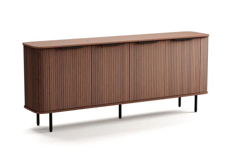 Kopparbo Sideboard med Oppbevaring Ribbet - Mørk brun / Valnøtt / Tre - Oppbevaring - Oppbevaringsmøbler - Sideboard & skjenker