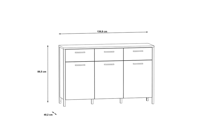 Koufalia Sideboard 40x140 cm - Brun/Svart - Oppbevaring - Oppbevaringsmøbler - Sideboard & skjenker