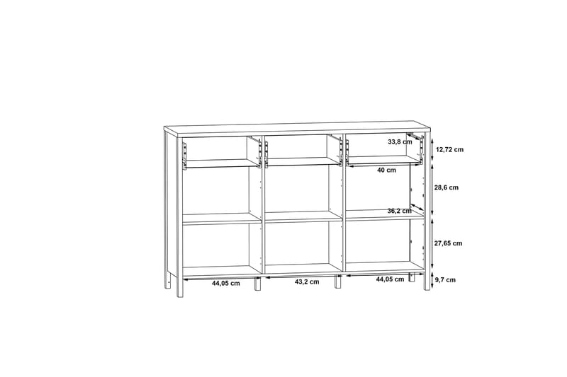 Koufalia Sideboard 40x140 cm - Brun/Svart - Oppbevaring - Oppbevaringsmøbler - Sideboard & skjenker