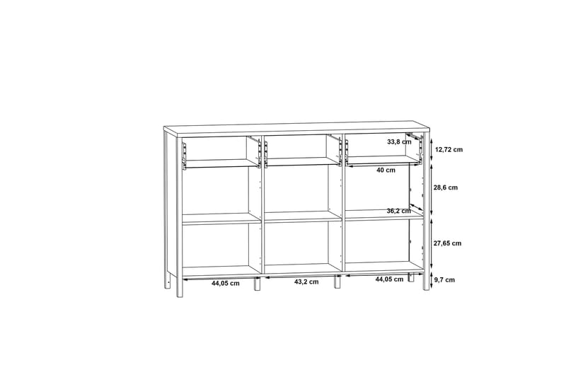 Koufalia Sideboard 40x140 cm - Brun/Svart - Sideboard & skjenker
