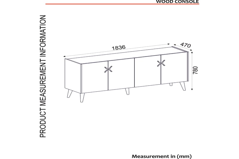 Kowatch Sidebord 184 cm - Valnøtt|Antrasitt - Sideboard & skjenker