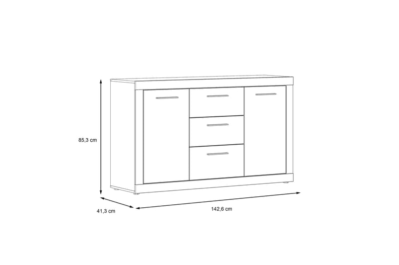 Kranea Sideboard 41x143 cm - Grå/Hvit - Oppbevaring - Oppbevaringsmøbler - Sideboard & skjenker