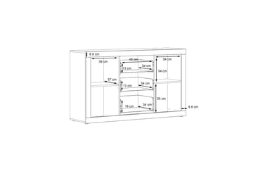 Kranea Sideboard 41x143 cm - Grå/Hvit - Oppbevaring - Oppbevaringsmøbler - Sideboard & skjenker