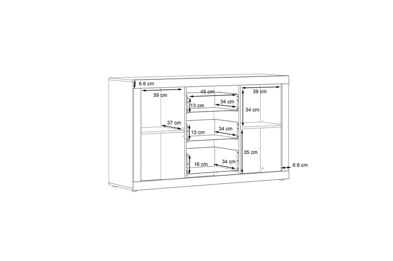 Kranea Sideboard 41x143 cm - Grå/Hvit - Oppbevaring - Oppbevaringsmøbler - Sideboard & skjenker