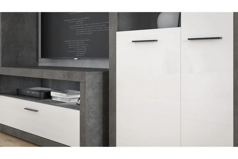 Kranea Sideboard 41x143 cm - Grå/Hvit - Oppbevaring - Oppbevaringsmøbler - Sideboard & skjenker