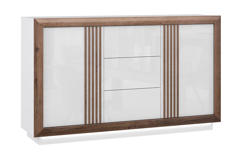 Kulatas Sideboard 42x163 cm - Hvit/Brun - Sideboard & skjenker