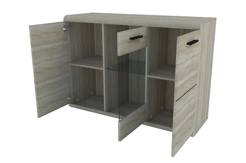 Link Sjenk 120x42x87 cm - Beige / Grå - Oppbevaring - Oppbevaringsmøbler - Sideboard & skjenker