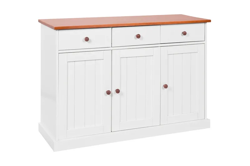 Livesey Sideboard 130 cm - Hvit/Natur - Oppbevaring - Oppbevaringsmøbler - Sideboard & skjenker