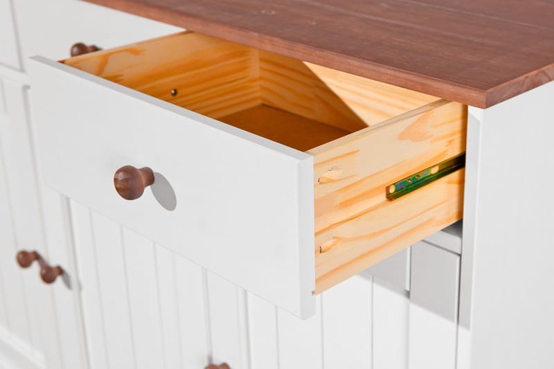Livesey Sideboard 130 cm - Hvit/Natur - Oppbevaring - Oppbevaringsmøbler - Sideboard & skjenker