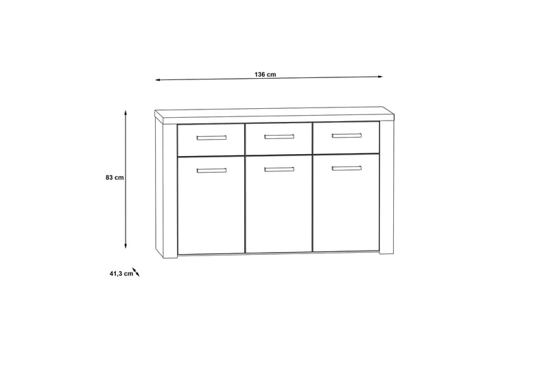 Loannia Sideboard 41x136 cm - Brun - Sideboard & skjenker