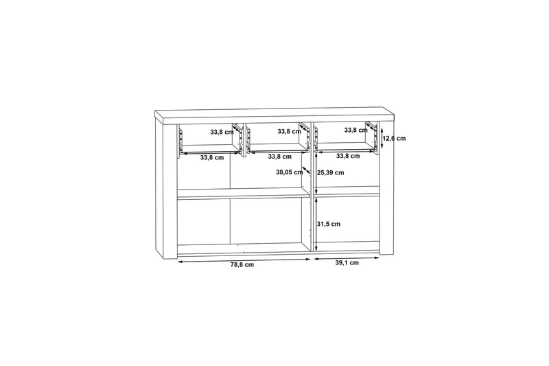 Loannia Sideboard 41x136 cm - Brun - Oppbevaring - Oppbevaringsmøbler - Sideboard & skjenker