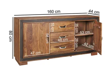 Luqman Skjenk 160x44 cm - Brun - Oppbevaring - Oppbevaringsmøbler - Sideboard & skjenker