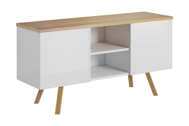 Milica Skjenk 115 cm - Hvit/Tre - Sideboard & skjenker