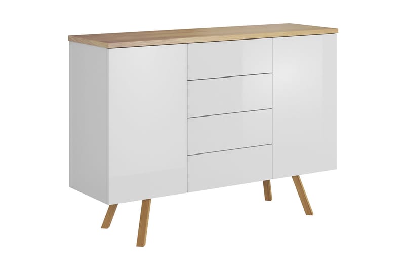 Milica Skjenk 115 cm - Hvit/Tre - Sideboard & skjenker