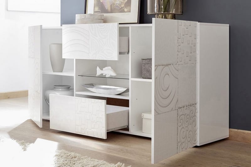 Mironne Sideboard 181 cm 2 Hyller - Hvit - Oppbevaring - Oppbevaringsmøbler - Sideboard & skjenker