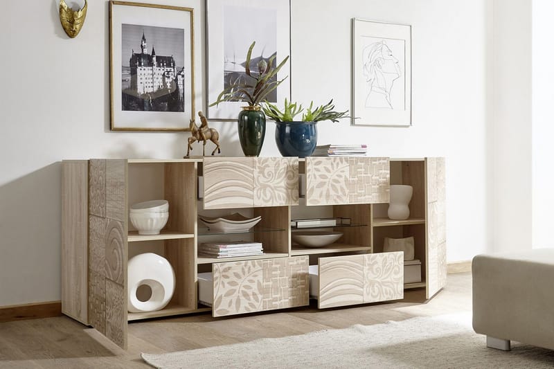 Mironne Sideboard 241 cm 4 Hyller - Brun - Oppbevaring - Oppbevaringsmøbler - Sideboard & skjenker