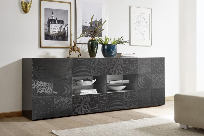Mironne Sideboard 241 cm 4 Hyller - Grå - Oppbevaring - Oppbevaringsmøbler - Sideboard & skjenker