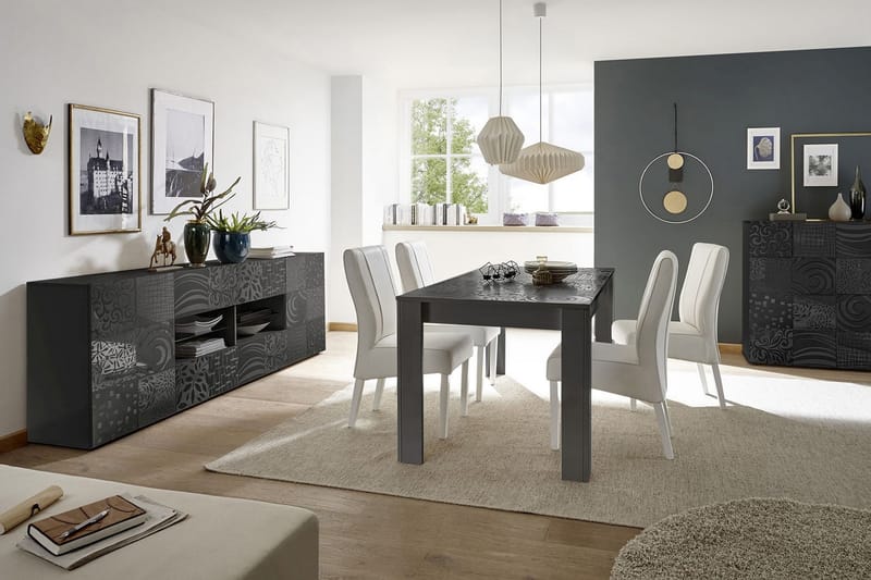 Mironne Sideboard 241 cm 4 Hyller - Grå - Oppbevaring - Oppbevaringsmøbler - Sideboard & skjenker