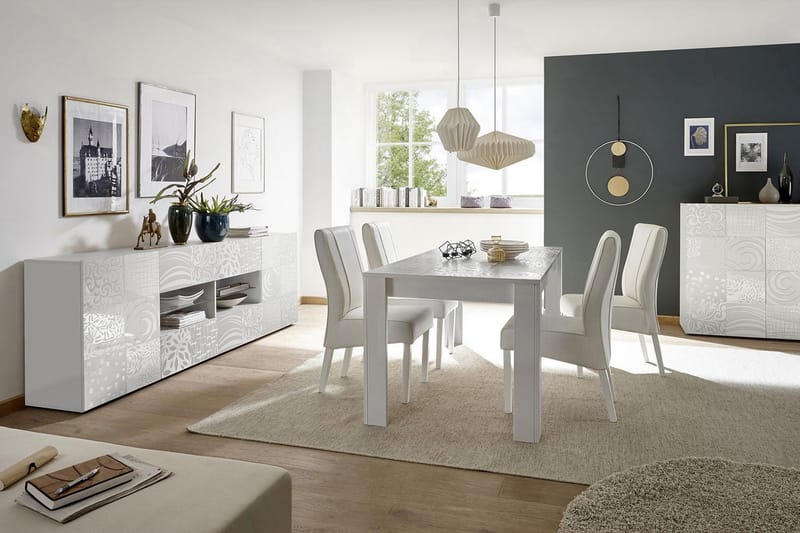 Mironne Sideboard 241 cm 4 Hyller - Hvit - Oppbevaring - Oppbevaringsmøbler - Sideboard & skjenker