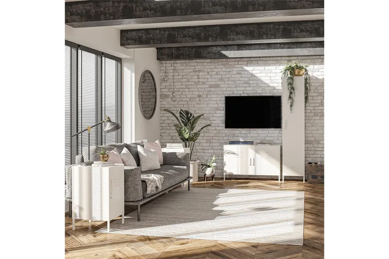 Mission District Skjenk 100x40 cm Hvit - Dorel Home - Oppbevaring - Oppbevaringsmøbler - Sideboard & skjenker