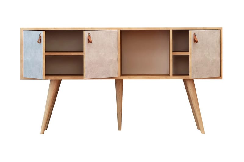 Mod Skjenk 140 cm i Malt Tre - Hvit|Brun - Oppbevaring - Oppbevaringsmøbler - Sideboard & skjenker