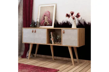 Mod Skjenk 140 cm i Malt Tre - Hvit|Brun - Oppbevaring - Oppbevaringsmøbler - Sideboard & skjenker