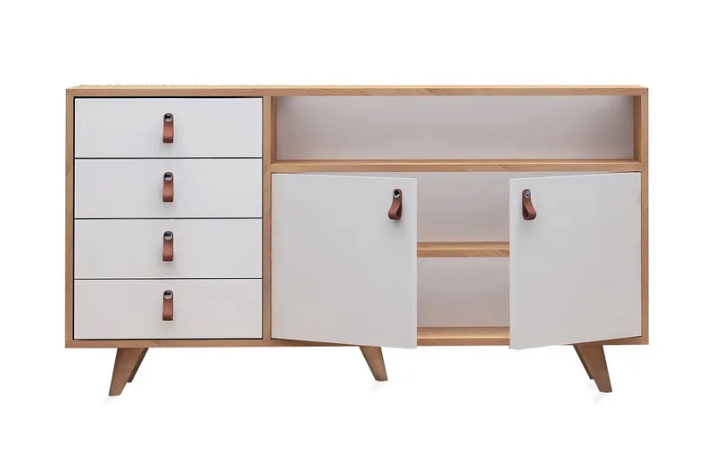 Mod Skjenk i Tre - Hvit|Brun - Oppbevaring - Oppbevaringsmøbler - Sideboard & skjenker