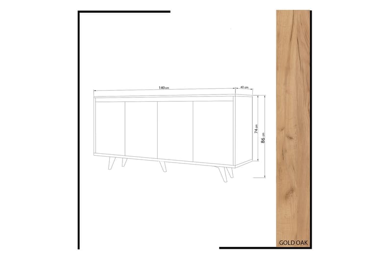 Mod Skjenk i Tre - Hvit|Brun - Oppbevaring - Oppbevaringsmøbler - Sideboard & skjenker