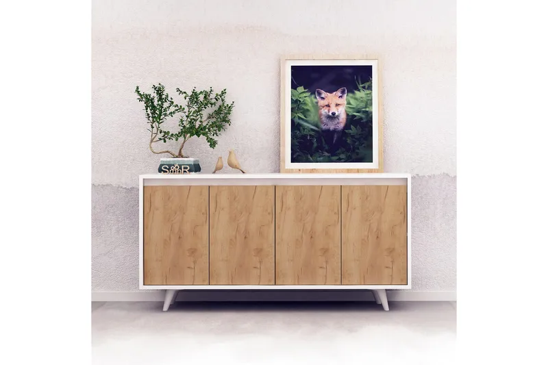 Mod Skjenk i Tre - Hvit|Brun - Oppbevaring - Oppbevaringsmøbler - Sideboard & skjenker