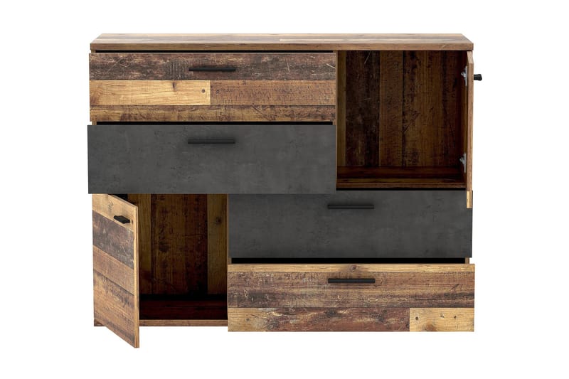 Montert Skjenk 125x96 cm - Grå / Brun - Oppbevaring - Oppbevaringsmøbler - Sideboard & skjenker