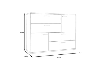 Montert Skjenk 125x96 cm - Grå / Brun - Oppbevaring - Oppbevaringsmøbler - Sideboard & skjenker