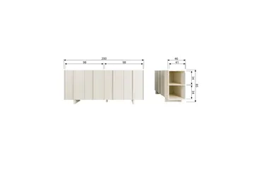 Morya Skjenk 200 cm - Beige - Oppbevaring - Oppbevaringsmøbler - Sideboard & skjenker